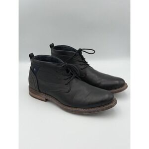 Freeman 1921 Brent Black Leather Chukka Boots Mens 9.5 Memory Foam Lace Up